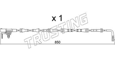 Styk ostrzegawczy, zużycie okładzin hamulcowych TRUSTING SU.352