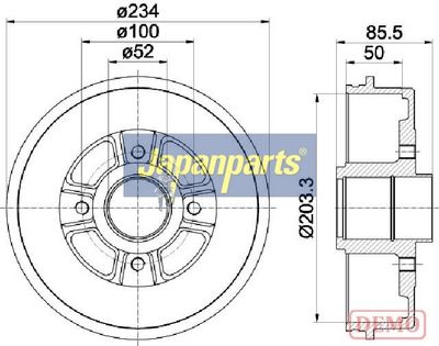 JAPANPARTS Stabdžių būgnas