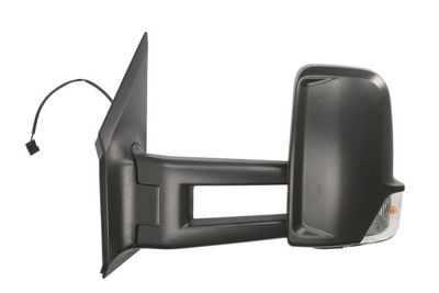 Zijspiegel Links (handmatig, in reliëf, lang, met indicator) past: MERCEDES SPRINTER 906  VW CRAFTER 2E 04.06-06.18