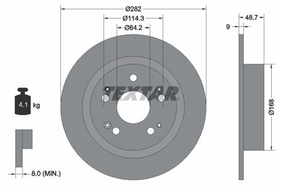 Тормозной диск TEXTAR 92204300 для ACURA TSX