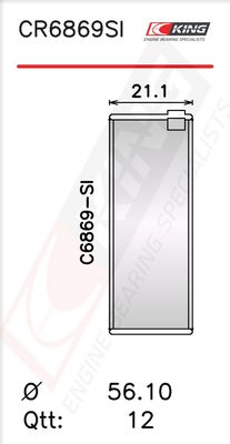 Черупка на биелен лагер KING CR6869SI 020