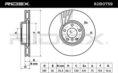 спирачен диск RIDEX 82B0759