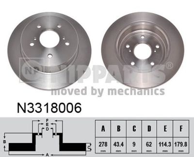 NIPPARTS N3318006 Тормозные диски NIPPARTS для SUZUKI SWIFT