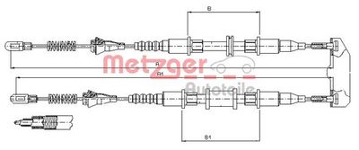 жило, ръчна спирачка METZGER AUTOTEILE 11.5854