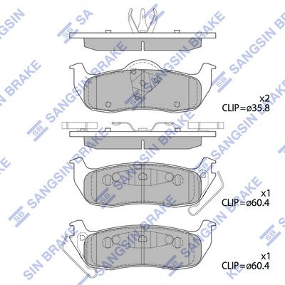 Комплект тормозных колодок, дисковый тормоз Hi-Q SP4244 для JEEP COMMANDER