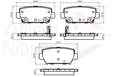 Комплект тормозных колодок, дисковый тормоз COMLINE ADB33004 для MITSUBISHI ECLIPSE	CROSS