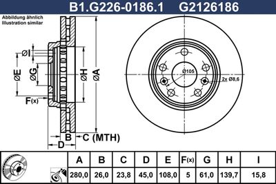 GALFER B1.G226-0186.1 Гальмівні диски 