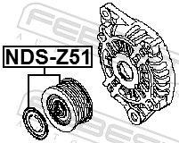 Belt Pulley, alternator NDS-Z51