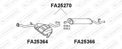 Глушитель выхлопных газов конечный VENEPORTE FA25270 для FIAT TEMPRA