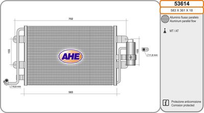 AHE 53614 Радиатор кондиционера  для AUDI A3 (Ауди А3)