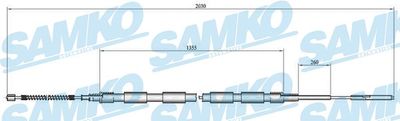 Тросик, cтояночный тормоз SAMKO C0302B для VW CADDY