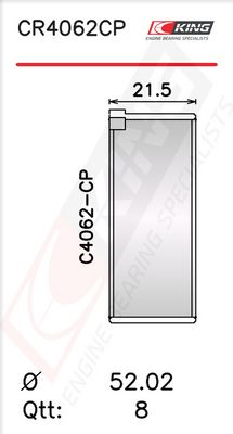 Черупка на биелен лагер KING CR4062CP0.25