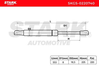 газов амортисьор, багажно/товарно пространство STARK SKGS-0220740