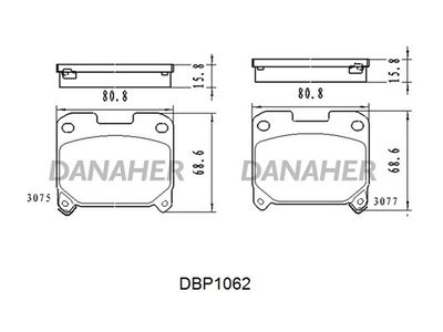 DANAHER DBP1062 Тормозные колодки и сигнализаторы  для LEXUS GS (JZS147_) 300 (JZS147_)