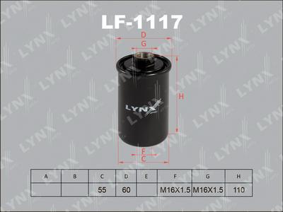 LYNXauto LF-1117 Топливный фильтр  для DAEWOO  (Деу Киело)