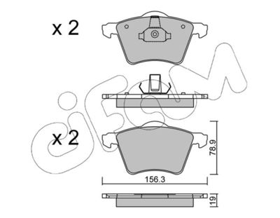 CIFAM 822-550-2 Тормозные колодки и сигнализаторы  для FORD GALAXY (Форд Галаx)