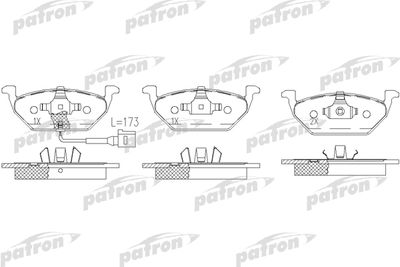 Комплект тормозных колодок, дисковый тормоз PATRON PBP1094 для SKODA RAPID