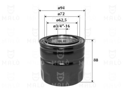 AKRON-MALÒ 1510148 Масляный фильтр  для DAF  (Даф 55)