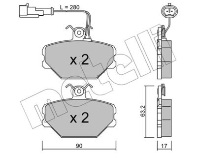 Комплект тормозных колодок, дисковый тормоз METELLI 22-0059-2 для FSO POLONEZ