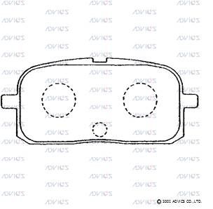Комплект тормозных колодок, дисковый тормоз ADVICS A2N040 для TOYOTA STARLET