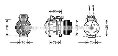 Компрессор, кондиционер PRASCO MSK052 для MERCEDES-BENZ 190