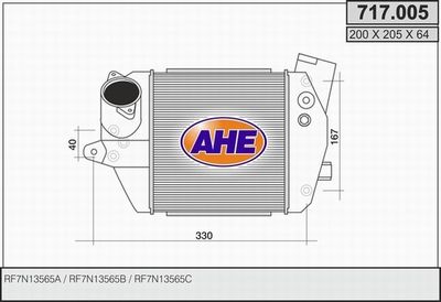 AHE 717.005 Интеркулер  для MAZDA 5 (Мазда 5)