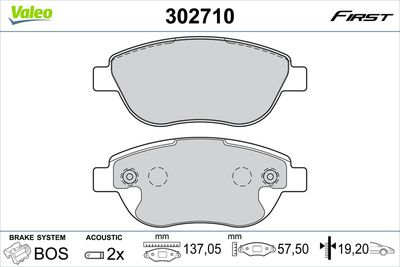 Brake Pad Set, disc brake 302710