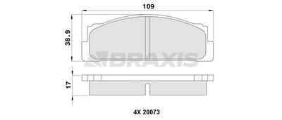Комплект тормозных колодок, дисковый тормоз BRAXIS AA0401 для SEAT MALAGA