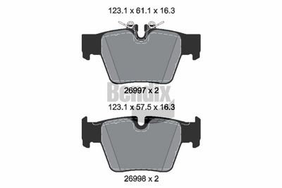 комплект спирачно феродо, дискови спирачки BENDIX Braking BPD2628