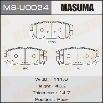 Комплект тормозных колодок MASUMA MS-U0024 для CHEVROLET CAPTIVA