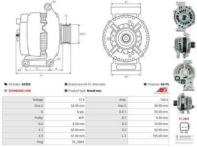 GENERATOR / ALTERNATOR AS-PL A5353 4