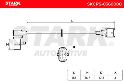импулсен датчик, колянов вал STARK SKCPS-0360008