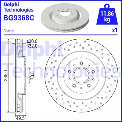 Bromsskiva DELPHI BG9368C