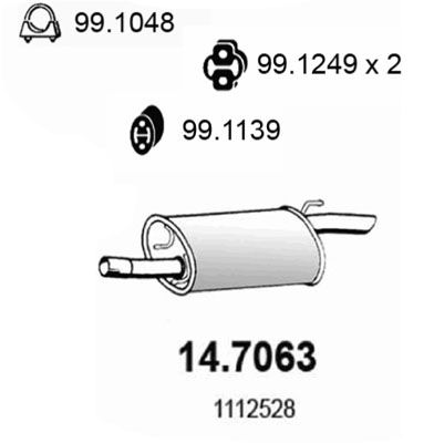 ASSO 14.7063 Глушитель выхлопных газов  для FORD FIESTA IV (JA_, JB_) 1.8 D