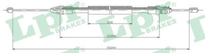 LPR C0710B Трос ручного тормоза  для RENAULT MEGANE I (BA0/1_) 1.9 dTi (BA1U)
