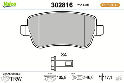 BREMSBELAGSATZ SCHEIBENBREMSE