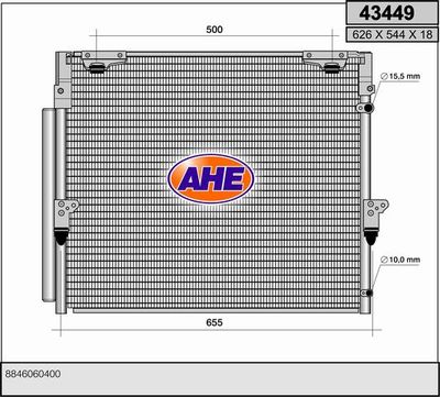 AHE 43449 Радиатор кондиционера  для LEXUS LX (Лексус Лx)