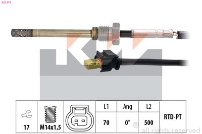 czujnik, temperatura spalin KW 422 079