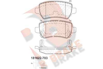 Комплект тормозных колодок, дисковый тормоз R BRAKE RB1622-703 для CHEVROLET VIVA