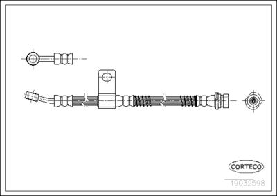 Тормозной шланг CORTECO 19032598 для HYUNDAI ATOS