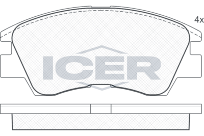 комплект спирачно феродо, дискови спирачки ICER 140791