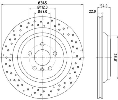 Тормозной диск HELLA 8DD 355 126-281 для MERCEDES-BENZ GL-CLASS