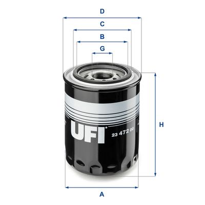 Масляный фильтр UFI 23.472.00 для HYUNDAI H350