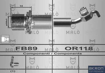 Тормозной шланг AKRON-MALÒ 80447 для DAIHATSU TERIOS