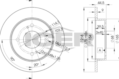 спирачен диск ICER 78BD4201-2