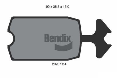 Комплект тормозных колодок, дисковый тормоз BENDIX Braking BPD1689 для CITROËN DYANE