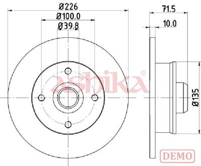 спирачен диск ASHIKA 61-00-0922C