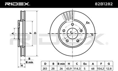 спирачен диск RIDEX 82B1282