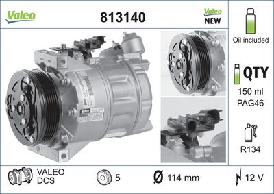 VALEO Compressor, airconditioning VALEO ORIGINS NEW OE TECHNOLOGY (813140)