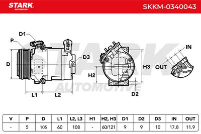 компресор, климатизация STARK SKKM-0340043